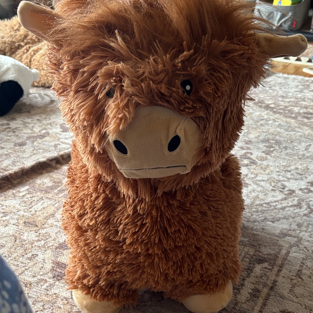 Plush/ bouncer  Highland Cow Stuffed Animal - Rust Brown
